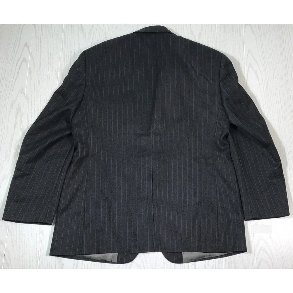 Vintage Bill Blass Pinstripe Suit 42R 34x29 Gray Wool 2 Button Made In USA 90s